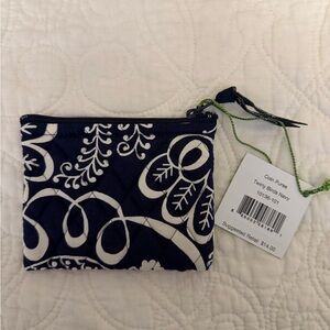 Vera Bradley Quilted Navy and White Coin Purse